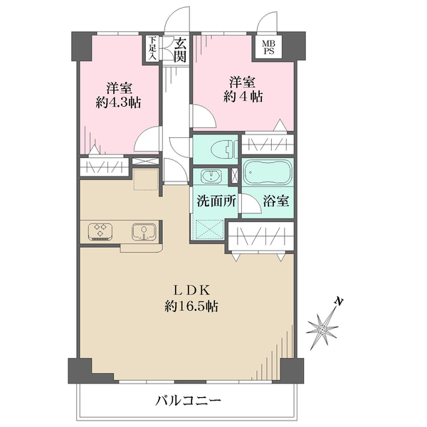 グランパーク深沢の間取図