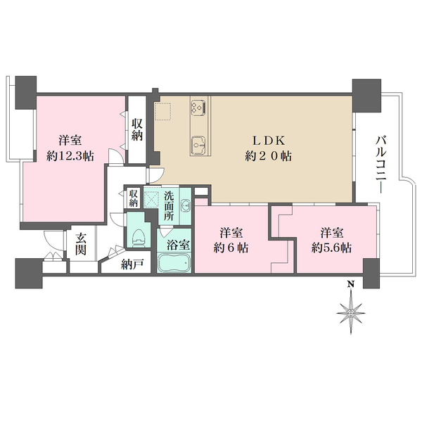 多摩川ハイム3号棟の間取図