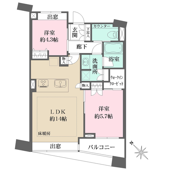 パークホームズ目黒ザレジデンスの間取図
