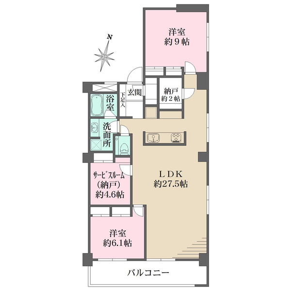 八雲スカイハイツの間取図