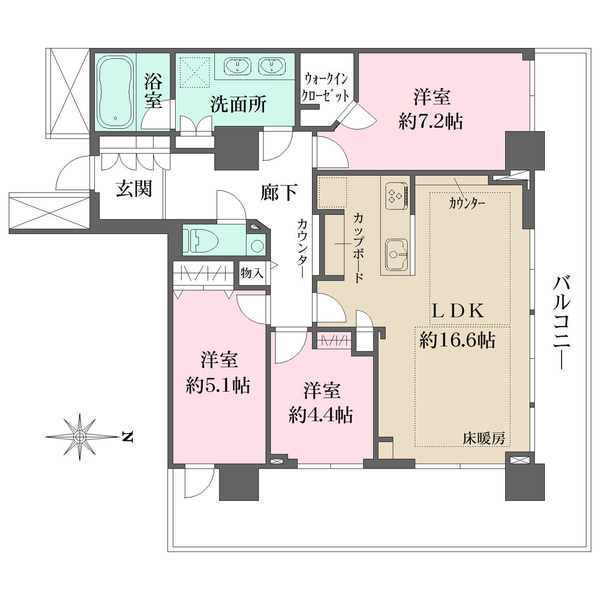 ザ・リバープレイスウエストタワーの間取図