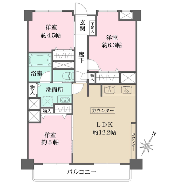 上野毛マープル松原の間取図