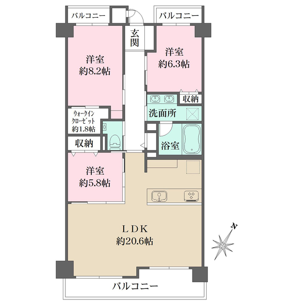 藤和目黒八雲ホームズの間取図