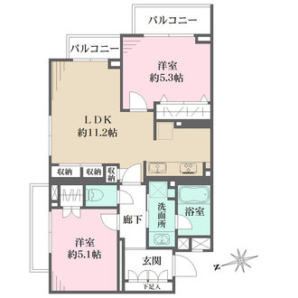 アトラス二子玉川園の間取図