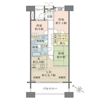 ザ・リバープレイスセンターコートの間取図