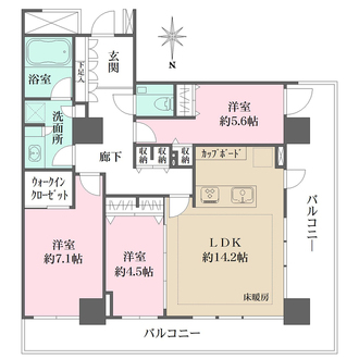 ザ・リバープレイスイーストタワーの間取図
