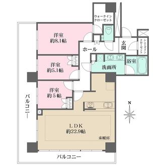 ザ・リバープレイスイーストタワーの間取図