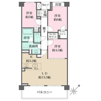 グランスイート鵜の木リバージュの間取図