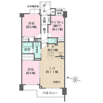 ディアナコート八雲の間取図