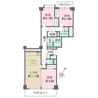 等々力ビューハイツの間取図