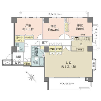 パークハウス多摩川北参番館の間取図