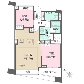 パークホームズ目黒ザレジデンスの間取図