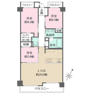 藤和目黒八雲ホームズの間取図