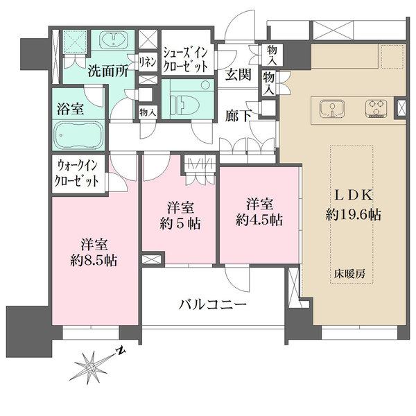 ザ・パークハウスグラン三番町の間取図