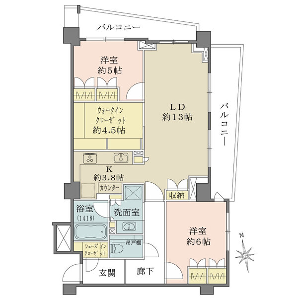 ザ・パークハウス市谷加賀町の間取図