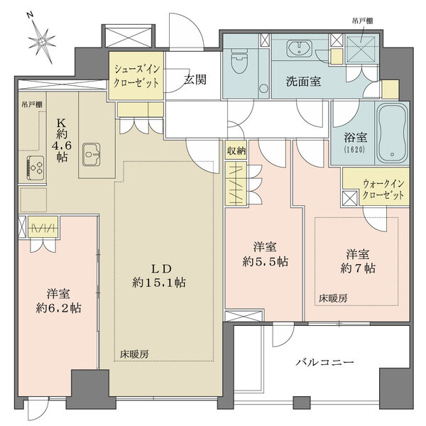 ザ・パークハウスグラン三番町の間取図