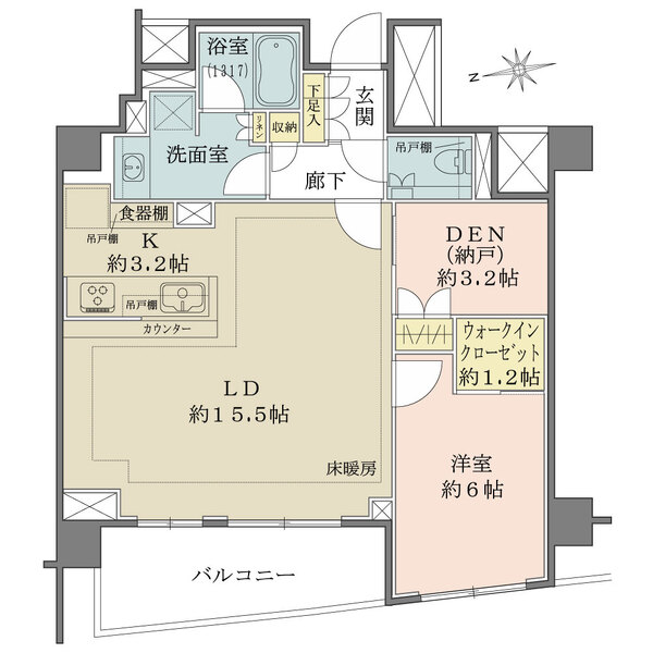 ザ・パークハウス市谷加賀町の間取図