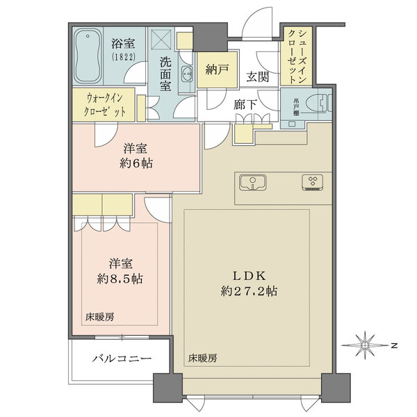 プラウドタワー千代田富士見の間取図