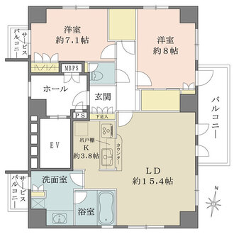 リリーベル麹町サーモスの間取図