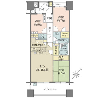 グランスイート稲毛海岸の間取図