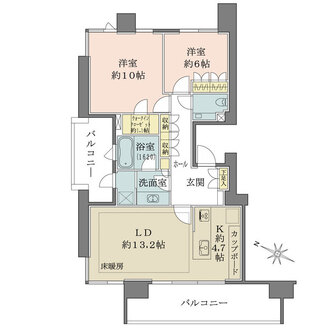パークハウス一番町の間取図