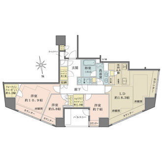 ザ・パークハウスグラン三番町26の間取図
