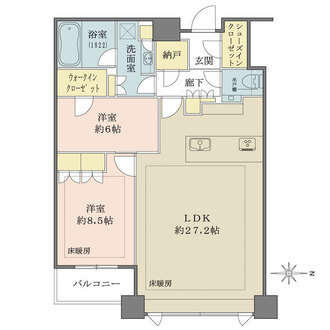 プラウドタワー千代田富士見の間取図