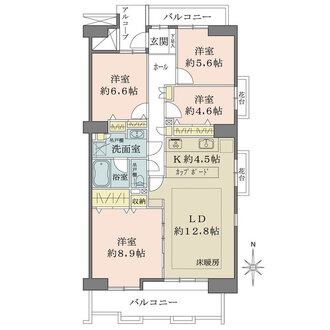 光が丘パークタウンいちょう通り東第二団地　9号棟の間取図
