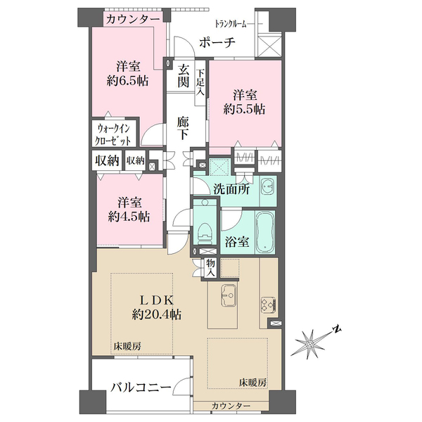アデニウム武蔵小山の間取図