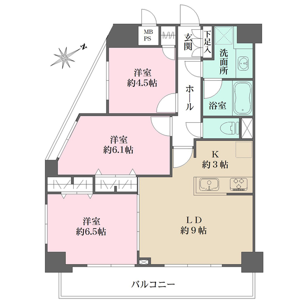 ライオンズプラザ池田山の間取図