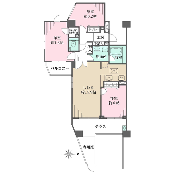 グランフォート洗足池の間取図