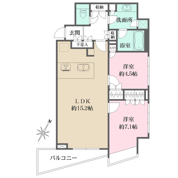 ラ・プラースウエストの間取図