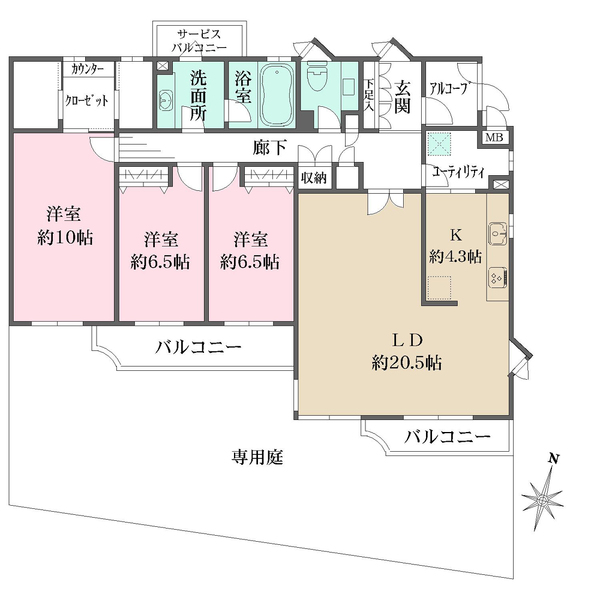 藤和コートヒルズ池上の間取図
