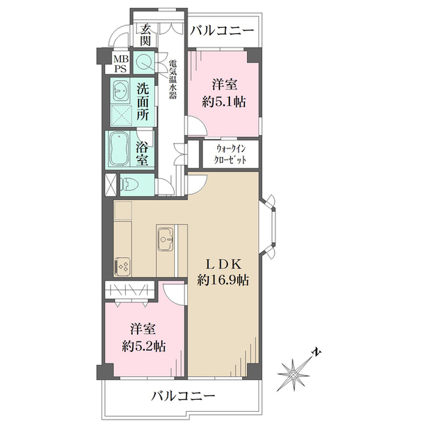 藤和島津山コープの間取図