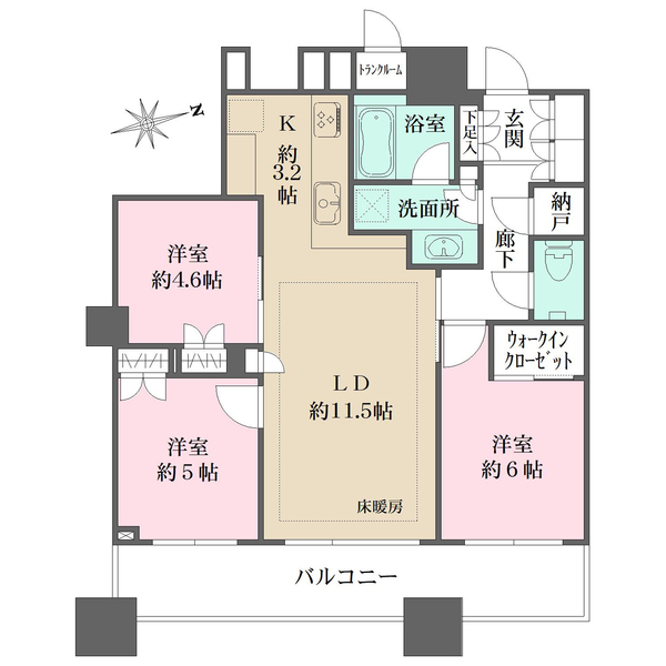 パークシティ大崎ザ・タワーの間取図