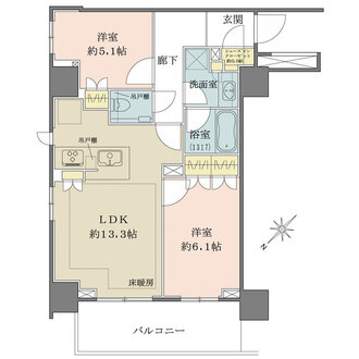 ザ・パークハウスアーバンス東五反田の間取図