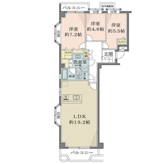 東急ドエルアルス石川台IIの間取図