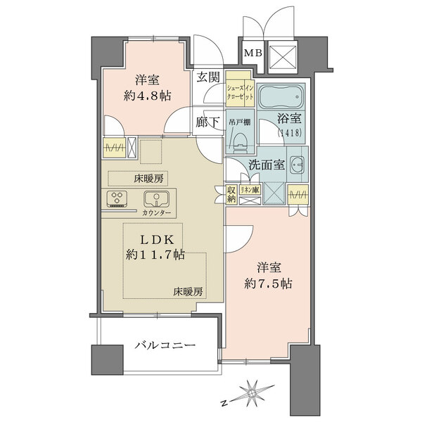 プレミスト明石町の間取図