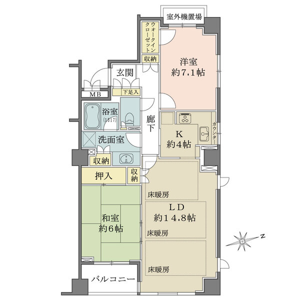 明石町パークハウスの間取図