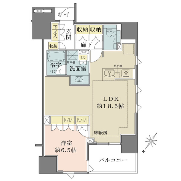 プラウド日本橋人形町パサージュの間取図