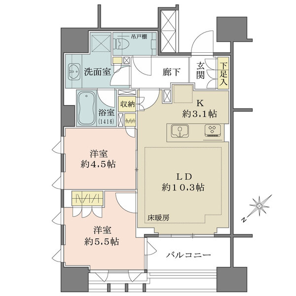プレミスト東銀座築地 Edge Courtの間取図