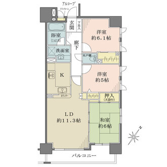 コスモ日本橋浜町の間取図