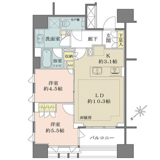 プレミスト東銀座築地 Edge Courtの間取図