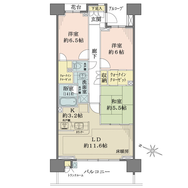フォートンヒルズフェアリーコート（C棟）の間取図