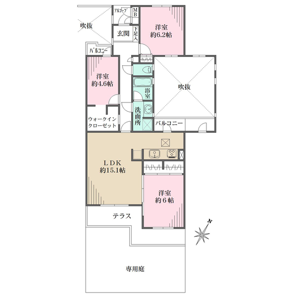 藤和ライブタウン大船3号棟の間取図