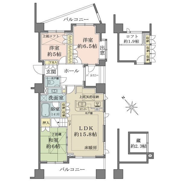 アトラスシアンズ東戸塚の間取図