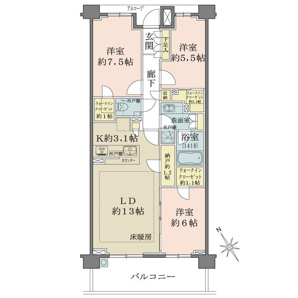 ザ・パークハウス東戸塚レジデンスの間取図