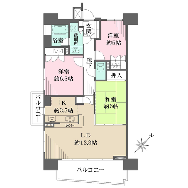 藤和シティホームズ湘南茅ヶ崎の間取図