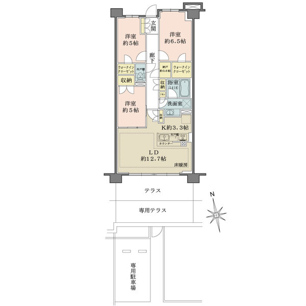 ザ・パークハウスオイコス鎌倉大船の間取図
