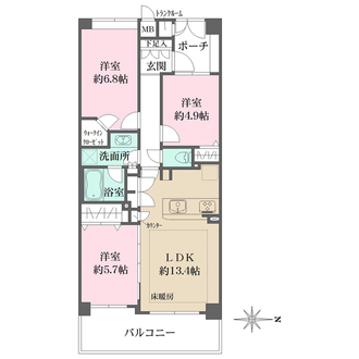 パークコリーナ上大岡アジュールコートの間取図